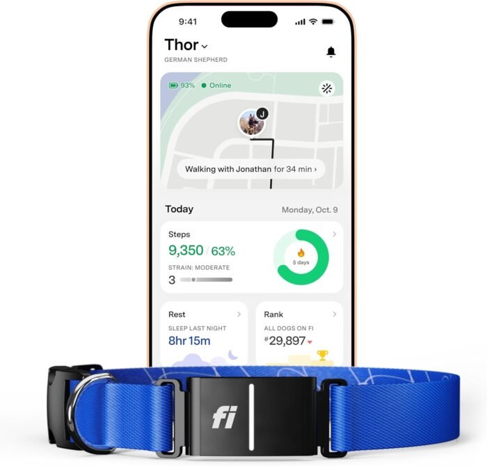 Fi New Series 3+ Smart Dog Tracker Collar – AI GPS for Dogs, Health & Behavior Monitor, Virtual Fence, Escape Alerts, Waterproof, Apple Watch Compatible 12Mo Membership Included - Image 2