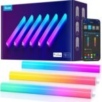 Govee Glide LED Wall Lights, RGBIC Wall Lights, Works with Alexa and Google Assistant, Smart Glide Lively Light Bars for Gaming Room and Streaming, Multicolor Glide Sconces, 6 pcs - Image 2