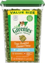 Greenies Feline Adult Dental Cat Treats, Oven Roasted Chicken Flavor, 9.75 oz. Tub - Image 2