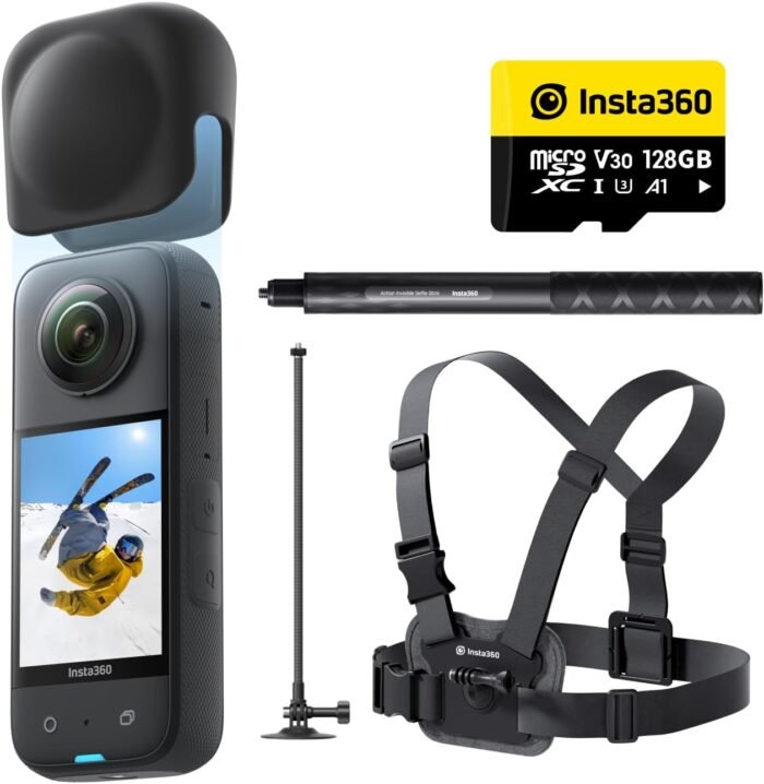 Insta360 X3 Snow Kit (New Version) - 360 Action Camera with 5.7K 360 Active HDR Video, 4K Single-Lens Camera, Waterproof, FlowState Stabilization, 2.29" Touchscreen, AI Editing, Wintersports - Image 2