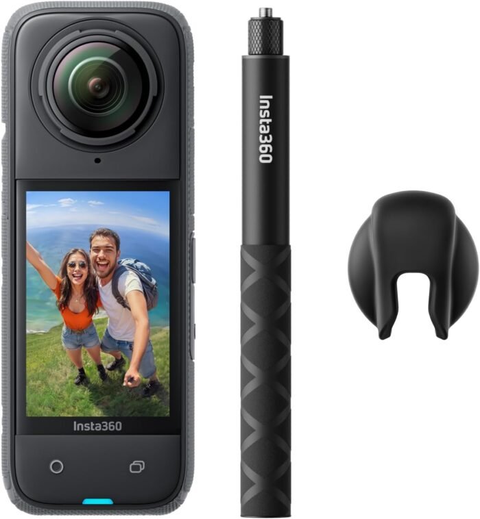Insta360 X4 Get-Set Bundle - 8K Waterproof 360 Action Camera, 4K Wide-Angle Video, Invisible Selfie Stick Effect, Removable Lens Guards, 135 Min Battery Life, AI Editing, Stabilization - Image 2
