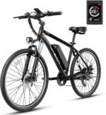 Jasion EB5 Electric Bike for Adults with Peak 750W Brushless Motor, 40Miles 20MPH Commuting Electric Mountain Bike with 360Wh Removable Battery, 7-Speed, 26" Tires and Front Fork Suspension - Image 2