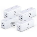 KMC Smart Plug 4-Pack, Side 3-Outlet Extender, Compatible with Google & Alexa, No Hub Required, WiFi Plugs - Image 2