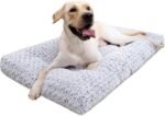KSIIA Washable Dog Bed Deluxe Plush Dog Crate Beds Comfy Kennel Pad Anti-Slip Pet Sleeping Mat for Large, Jumbo, Medium, Small Dogs Breeds, 35" x 23", Gray - Image 2