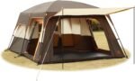 KTT Extra Large Tent 6-10-12-14 Person(A),Family Cabin Tents,2 Rooms,3 Doors and 3 Windows with Mesh,Straight Wall,Waterproof,Double Layer,Big Tent for Outdoor,Picnic,Camping,Family Gathering - Image 2