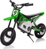 KerryYoo 36V 350W Electric Dirt Bike for Kids 8-14, Up to 16MPH Off-Road Electric Motorcycle with Explosion-Proof Tires, Twist Grip Throttle, Spring Suspension,Kids Ride On Dirtbike(Green) - Image 2