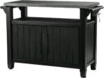 Keter Unity XL Portable Outdoor Table with Stainless Steel Top for Kitchen Prep and Outdoor Storage Cabinet for Grilling Accessories, Dark Grey - Image 2