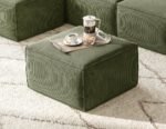LINSY HOME Modular Sectional Sofa Ottoman, Boneless Sofa Comfy Corduroy Sectional Cloud Couch Ottoman for Living Room, No Assembly Required, Green - Image 2