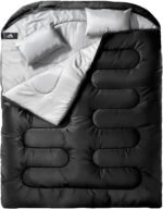 MEREZA Double Sleeping Bag for Adults Mens with Pillow, XL Queen Size Two Person Sleeping Bag for All Season Camping Hiking Backpacking 2 Person Sleeping Bags for Cold Weather & Warm - Image 2