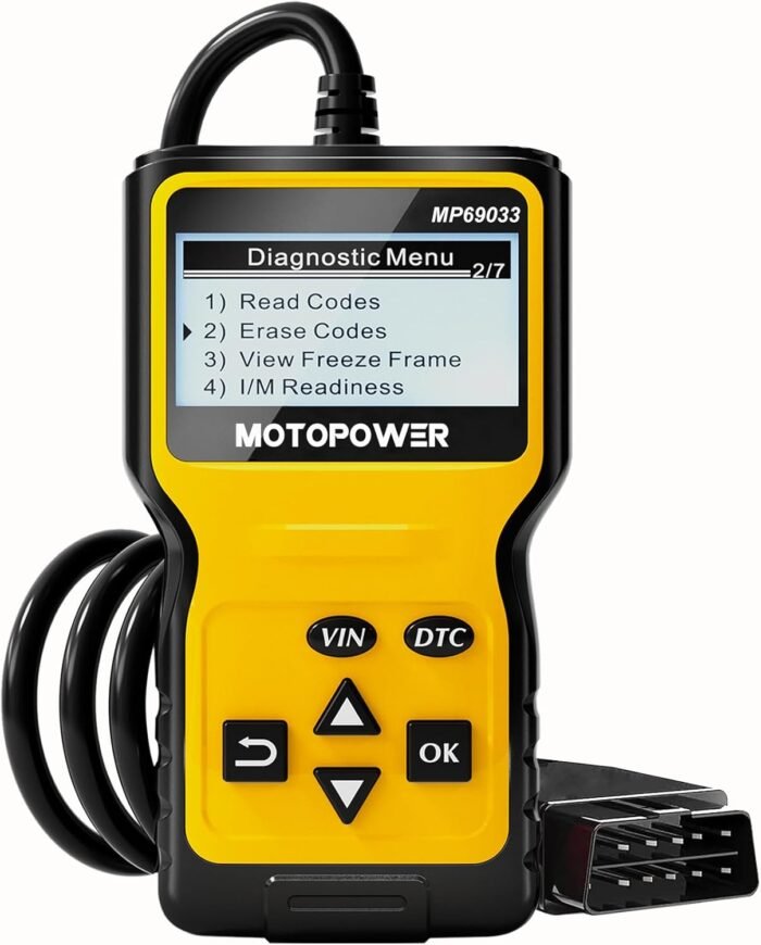 MOTOPOWER MP69033 Car OBD2 Scanner Code Reader Engine Fault Scanner CAN Diagnostic Scan Tool for All OBD II Protocol Cars Since 1996, Yellow - Image 2