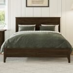 Merax Modern Solid Wood Queen Size Platform Bed with Headboard,No Box Spring Needed,Easy Assembly,Espresso - Image 2
