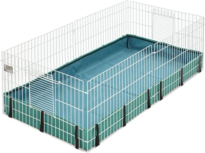 MidWest Homes for Pets Guinea Habitat Cage, Washable PVC Canvas Bottom, Secure Sides, Tool-Free Setup, Expandable Small Animal Cage for Guinea Pigs, 171GH - Image 2