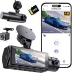 Miden X5 4K WiFi Dash Cam Front and Rear Inside, 2160P+1080P+1080P FHD 3 Channel Dash Camera for Cars, 360° All Sides Dashcam, Free 64G SD Card, G-Sensor, WDR, Night Vision, 24H Parking Monitor - Image 2