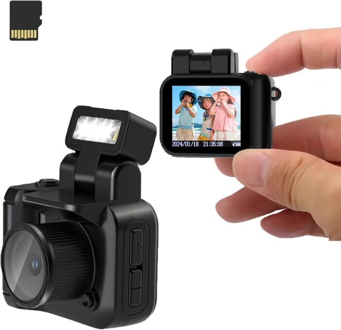 Mini Action Camera 1080P with 32GB Card Mini Vintage Camera Graduation Gifts Pocket Wearable Body Camera Campus Digital Camera Gifts for Girl - Image 2
