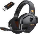 NUBWO Wireless Gaming Headset with Mic for Ps5 Ps4 PC, Zero Interference, 100-Hour Battery All-Day Play, 23ms Sync​ for Fortnite & Call of Duty/FPS Gamers, Triple Mode All Devices Compatible - Orange - Image 2