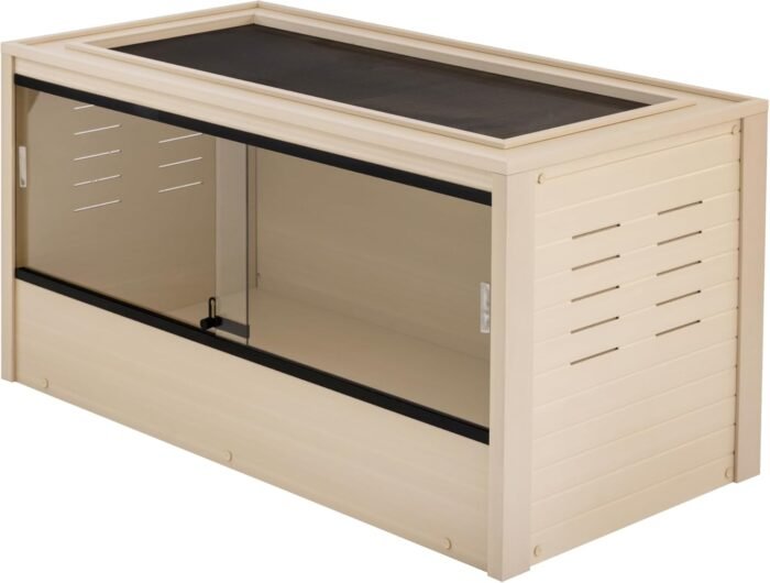 New Age Pet ECOFLEX 48" Mojave Reptile Lounge -Durable Wood Plastic Composite Habitat with Ventilation, Removable Glass Doors & Lock, Easy Assembly, for Tortoises, Snakes, Iguanas - Image 2