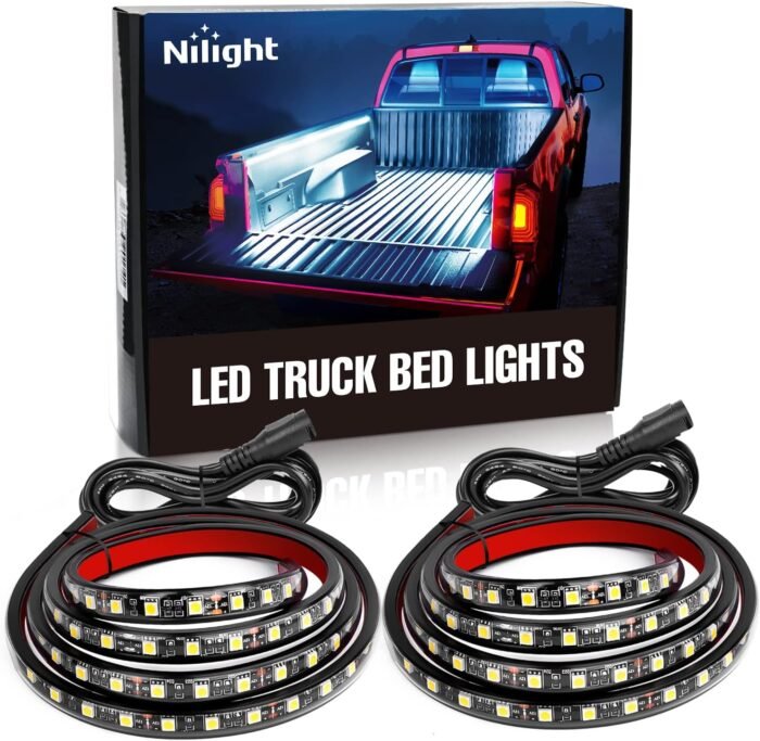 Nilight - TR-05 2PCS 60 Inch 180 LEDs Bed Strip Kit with Waterproof on/Off Switch Blade Fuse 2-Way Splitter Extension Cable for Cargo, Pickup Truck, SUV, RV, Boat , 2 Years Warranty - Image 2