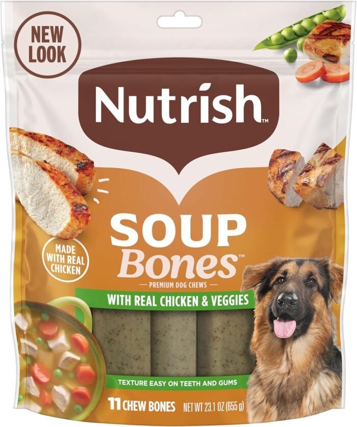 Nutrish Soup Bones Premium Dog Chews with Real Chicken and Veggies, 11 Chews, Packaging May Vary (Rachael Ray) - Image 2