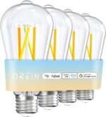 OREiN Smart Edison Light Bulbs, 2.4 Ghz Wi-Fi ST19(58) Vintage Light Bulbs E26, 800LM Dimmable via app, 2700-6500K Tunable, Smart LED Filament Bulb Works with Alexa/Google Home, 60W Equivalent 4Pack - Image 2