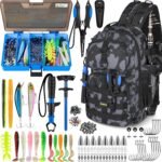 PLUSINNO Fishing Backpack with Tackle Boxes, Waterproof Fishing Sling Tackle Bag For Fishing Gear With Rod Holder, Fishing Gifts for Men With Fishing lures, Fishing pliers, Fish Lip Gripper. - Image 2