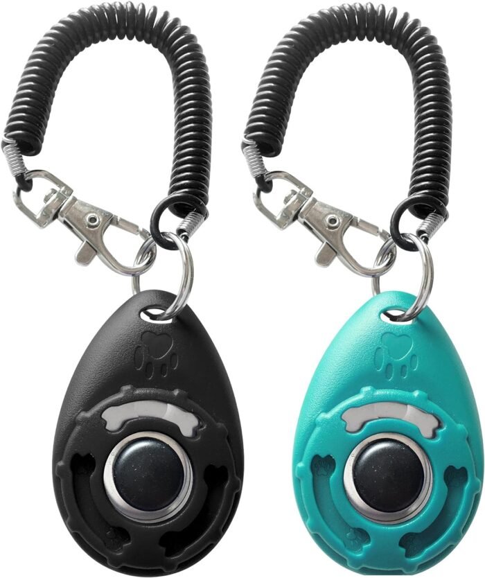 Pet Training Clicker with Wrist Strap - Dog Training Clickers (New Black + Blue) - Image 2