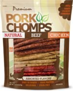 Pork Chomps Dog Chews, 5-inch Munchy Sticks, Assorted Flavors, 50 Count (Pack of 1) - Image 2