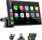 Portable Wireless Carplay Car Stereo, 7" HD Touchscreen for Car with Apple CarPlay & Android Auto with Backup Camera/Mirror Link/Voice Control/Bluetooth/GPS/AUX/FM Satellite Radio for All Vehicles - Image 2