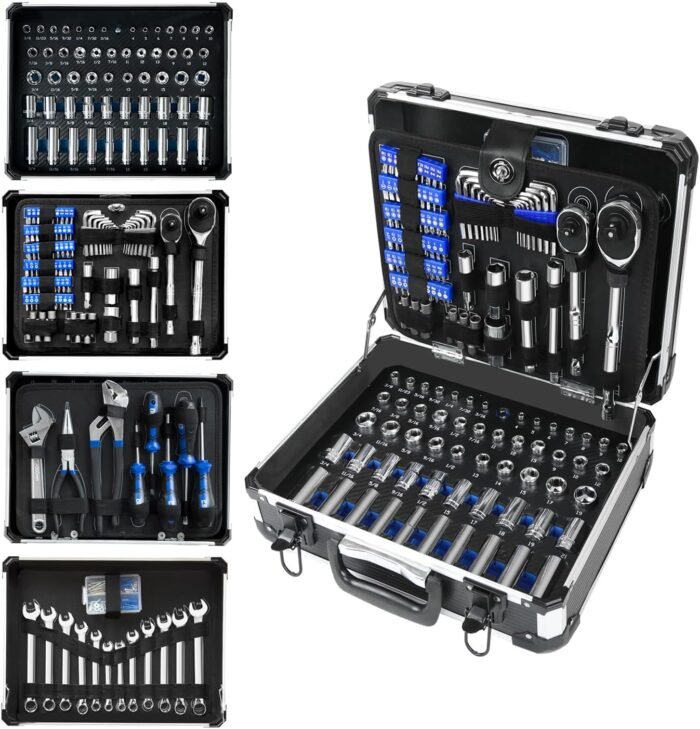 Prostormer Mechanic Tool Set, 240-Pieces Universal Household Auto Repair Tool Kit with Heavy Duty Aluminium Tool Box - Image 2