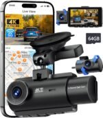 QCONTROL® 4K 5G WiFi 3 Channel Dash Cam Front and Rear Inside, 4K+1080P+1080P Dash Camera for Cars, GPS Dashcam, Car Camera with 3-Inch Screen, IR Night Vision, 24Hr Parking Mode, G-Sensor, 64GB Card - Image 2