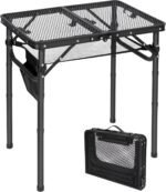 REDCAMP Small Folding Grill Table for Outside, 3 Heights Adjustable Lightweight Portable Metal Aluminum Outdoor Grill Table for Camping Picnic Cooking BBQ, Black 24x16 inches - Image 2