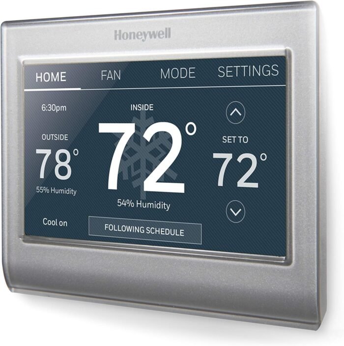 RTH9585WF1004 Wi-Fi Smart Color Thermostat, 7 Day Programmable, Touch Screen, Energy Star, Alexa Ready, Gray - Image 2