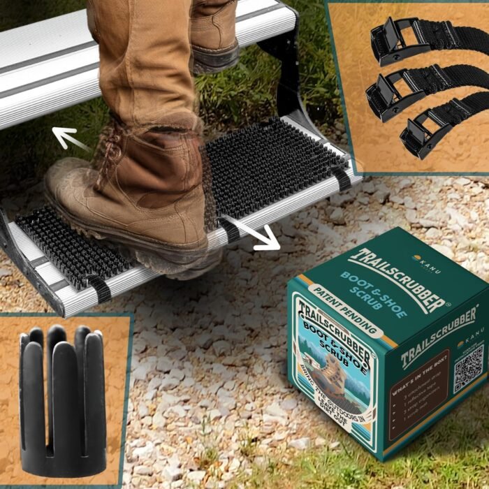 RV Step Covers Boot Brush Cleaner for Camper & Trailer - TrailScrubber | Universal Bristle Mat Scrubs Dirt & Mud - Image 2
