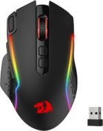 Redragon M810 Pro Wireless Gaming Mouse, 10000 DPI Wired/Wireless Gamer Mouse w/Rapid Fire Key, 8 Macro Buttons, 45-Hour Reliable Power Capacity and RGB Backlit for PC/Mac/Laptop - Image 2