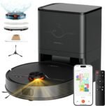 Robot Vacuum and Mop Combo,Lidar Navigation Robotic Vacuum Cleaner with 3.5L Self Emptying Station,5000Pa Vacuum Robot,180mins Runtime,No-Go&No-Mop Zones,App/Alexa/Remote Control,UR3 - Image 2
