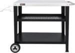 Royal Gourmet PC3404S Rolling Dining Table with Trash Bag Holder, Outdoor Garden Patio BBQ Kitchen Food Prep Table Cart, 34"L x 20"W Stainless Steel Tabletop, Silver & Black - Image 2