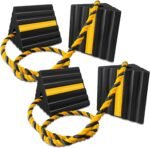 Rubber Wheel Chocks for RV Trailer Camper Truck Car Aircraft Boat, Versatile Rubber Chocks Block Stopper for Tire with Reflective Strips, Utility Trailer Camper RV Accessories - Image 2