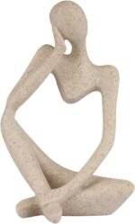 Sandstone Resin Thinker Style Abstract Sculpture Statue Collectible Figurines Home Office Bookshelf Desktop Decor(Small Sandstone,Left) - Image 2