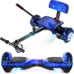 Scooter with Seat Attachment for Kids Adults, 6.5'' 8.5''Balancing Scooter with Bluetooth Speakers & Colorful LED Light with Kart - Image 2
