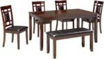 Signature Design by Ashley Bennox Dining Room Set, Includes Table, 4 18" Chairs & Bench, Brown - Image 2