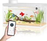 Smart Fish Tank Aquarium Kit with APP Control and Auto Feeder - 1.5 Gal Fish Tank Multi-Layer Filtration System Silent Pump & UHD Glass - 16 Million DIY Colors Includes Mini Magnetic Scrubber Scraper - Image 2