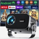 Smart Projector with WIFI and Bluetooth, 800ANSI Native 1080P Portable Projector Built-in Apps, Auto Keystone & Electric Focus Movie Projector for Home Theater, Compatible with IOS/Android/HD - Image 2