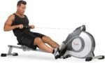 Sunny Health & Fitness Flip & Foldable Rowing Machine for Home w/Extended Slide Rail, Full-Body Workout, Low-Impact, Optional Extra Long Rail, Quiet Rail Cover, Water Motion and Free SunnyFit App - Image 2