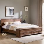 T4TREAM Farmhouse King Bed with Headboard and Storage Bench, Rustic Wood Platform Bed with 80" Storage Chest w/ 4 Large Drawer, Dark Brown - Image 2
