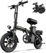 URLIFE Electric Bike for Adults, 14" Folding Electric Bike, 500W Peak Motor, 48V 375Wh Removable Battery, 15.5 MPH, 40 Miles Long Range, Mini E Bikes for Adults and Teens, UL Certification - Image 2