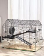 VEVOR Hamster Cage, 360° Viewing Transparent Hamster Habitats, Small Animal Cage, 29.5 x 17.3 x 24 in, Ventilated Pet Mouse Cages with Water Bottle, Portable Hamster House for Rats, Guinea Pigs - Image 2