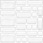 Vtopmart 25 PCS Clear Plastic Drawer Organizers Set, 4-Size Versatile Bathroom and Vanity Drawer Organizer Trays, Storage Bins for Makeup, Bedroom, Kitchen Gadgets Utensils and Office - Image 2