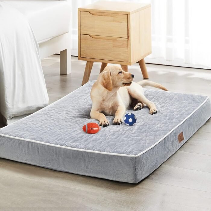 WNPETHOME Orthopedic Dog Beds for Large Dogs, Extra Large Waterproof Dog Bed with Removable Washable Cover, Egg Crate Foam Pet Bed, XL Dog Crate Bed - Image 2