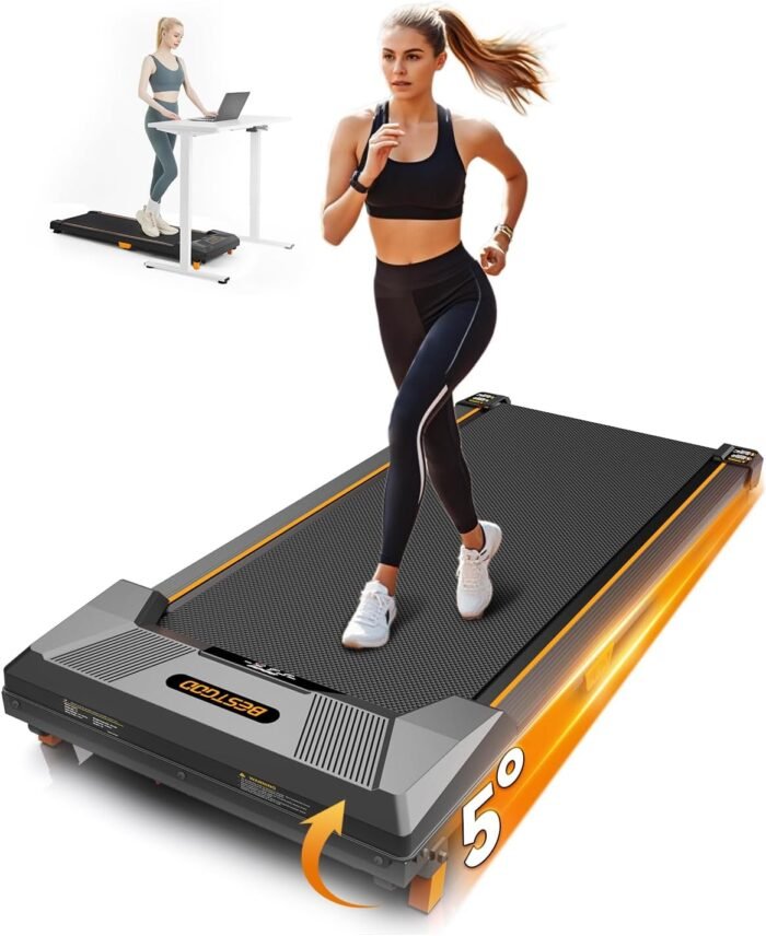 Walking Pad Treadmill, BestGod Incline Under Desk Treadmill 330lbs Capacity, 2.5HP Portable Treadmills for Home, Compact Treadmills Mini Walking Pad, Running Machine with Remote Control - Image 2