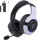 Wireless Gaming Headset for ps5, ps4, Elden Ring, PC, Mac, Switch, Bluetooth 5.3 Gaming Headphones with Noise Canceling Microphone, 45H Battery, RGB Light, White - Image 2