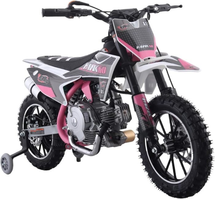 X-PRO Hawk 60 Gas Powered Dirt Bike with CVT Transmission, Electric Start, Disc Brake! 10" Wheels! with Free Training Wheels！ - Image 2